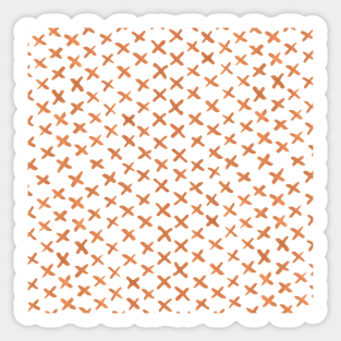 Watercolor x pattern - orange Sticker